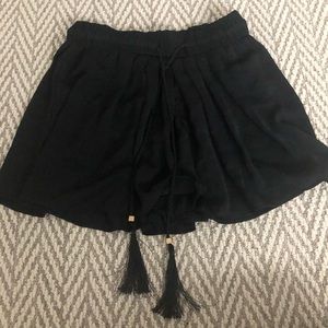 Zara black tassel shorts